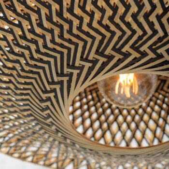 GOOD & MOJO Bali stojaca lampa rám čierna Ø 60 cm