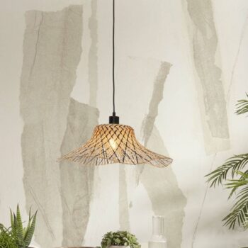 GOOD & MOJO Ibiza závesná lampa Ø 50 cm čierna/prírodná
