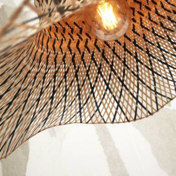 GOOD & MOJO Ibiza závesná lampa Ø 50 cm čierna/prírodná