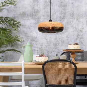 GOOD & MOJO Palawan závesná lampa prírodná/čierna Ø40cm