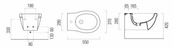 GSI - CLASSIC bidet závesný 37x55cm, biela ExtraGlaze 8765111