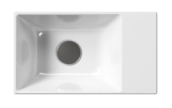 GSI - KUBE X keramické umývadlo 40x23cm, bez otvoru, pravé/ľavé, biela ExtraGlaze 9484011