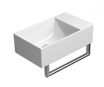 GSI - KUBE X keramické umývadlo 40x23cm, bez otvoru, pravé/ľavé, biela ExtraGlaze 9484011
