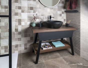 GSI - PURA keramické umývadlo na dosku, Ø 42cm, čierna mat 885126