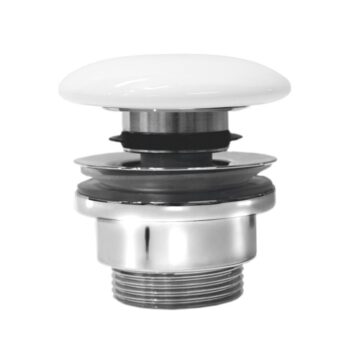 GSI umývadlová výpust 5/4", click-clack, keramická zátka, 5-65, biela ExtraGlaze PCS11