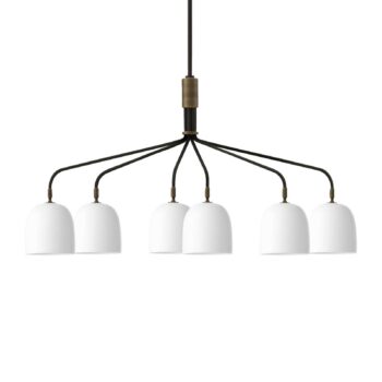 GUBI Luster Howard 6 svetiel 134x73 cm strieborná/biela