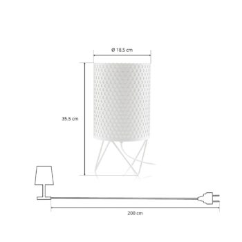 GUBI Pedrera ABC stolná lampa, biela