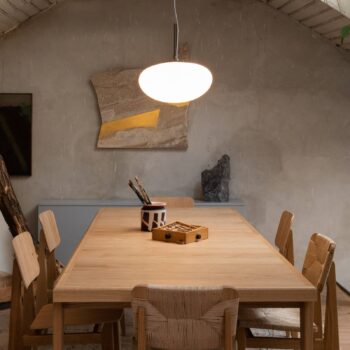 GUBI Stemlite závesná lampa, čierno-chrómová