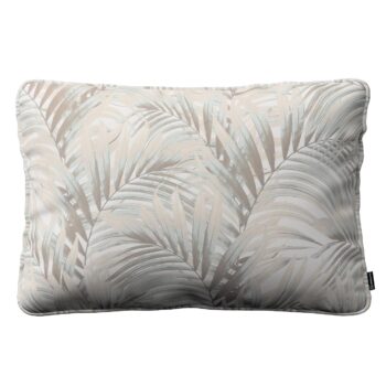 Gabika so šnúrkou, obliečka 60x40cm, béžové a krémové palmové listy na bielom pozadí , 60 x 40 cm, Gardenia, 142-14