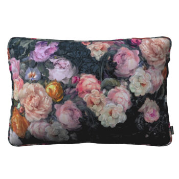 Gabika so šnúrkou, obliečka 60x40cm, farebné kvety na tmavom pozadí, 60 x 40 cm, Gardenia, 161-02