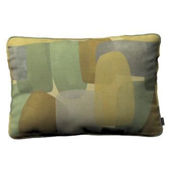 Gabika so šnúrkou, obliečka 60x40cm, geometrické vzory v zeleno - hnedých farbách, 60 x 40 cm, Vintage 70's, 143-72