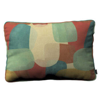 Gabika so šnúrkou, obliečka 60x40cm, geometryczne wzory w czerwono-zielonej kolorystyce, 60 x 40 cm, Vintage 70's, 143-75