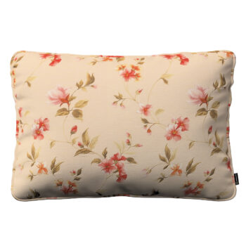 Gabika so šnúrkou, obliečka 60x40cm, jemané ružové kvety na svetlom ľanovom podklade, 60 x 40 cm, Londres, 143-88