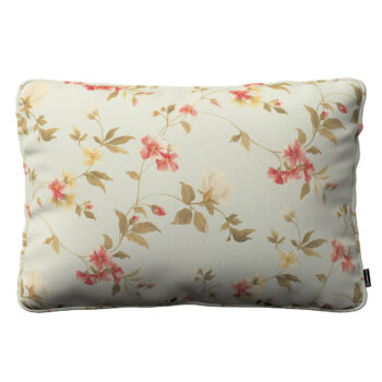 Gabika so šnúrkou, obliečka 60x40cm, jemné ružovozelené kvety na zelenkavomodrom podklade, 60 x 40 cm, Londres, 143-89