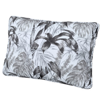 Gabika so šnúrkou, obliečka 60x40cm, šedo - čierne listy na bielom pozadí, 60 x 40 cm, Výpredaj, 151-96