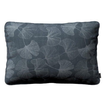 Gabika so šnúrkou, obliečka 60x40cm, strieborné listy ginka na grafitovom podklade, 60 x 40 cm, Flowers, 143-52