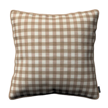 Gabika so šnúrkou, obliečka na vankúš, béžovo-biele káro, 60 x 60 cm, Quadro, 136-06