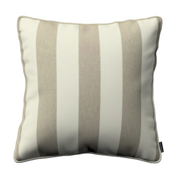 Gabika so šnúrkou, obliečka na vankúš, beżowo-białe pionowe pasy, 45 x 45 cm, Quadro, 143-93