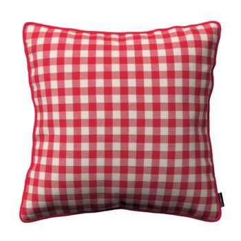 Gabika so šnúrkou, obliečka na vankúš, červeno-biele káro, 60 x 60 cm, Quadro, 136-16