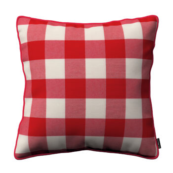Gabika so šnúrkou, obliečka na vankúš, červeno-biele veľké káro, 45 x 45 cm, Quadro, 136-18