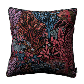 Gabika so šnúrkou, obliečka na vankúš, farebný kvetinový motív na čiernom pozadí, 60 x 60 cm, Intenso Premium, 144-26