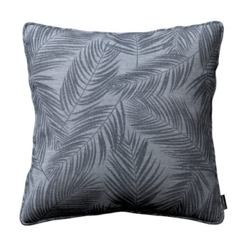 Gabika so šnúrkou, obliečka na vankúš, grafitové listy na šedo - striebornom pozadí, 45 x 45 cm, Flowers, 143-53