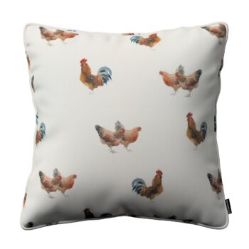 Gabika so šnúrkou, obliečka na vankúš, hnedé kohúty na krémovom podklade, 45 x 45 cm, Flowers, 141-80