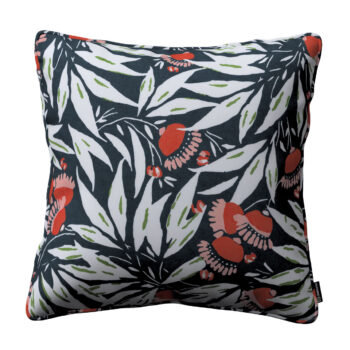 Gabika so šnúrkou, obliečka na vankúš, kvety na tmavomodrom pozadí, 45 x 45 cm, Eden, 144-20