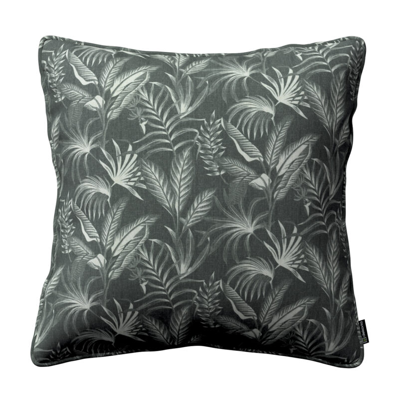 Gabika so šnúrkou, obliečka na vankúš, listy na čiernom podklade, 60 x 60 cm, Flowers, 143-73 Gabika so šnúrkou, obliečka na vankúš, listy na čiernom podklade, 60 x 60 cm, Flowers, 143-73