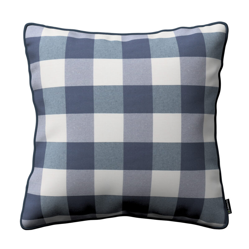 Gabika so šnúrkou, obliečka na vankúš, modro - biele veľké káro, 60 x 60 cm, Quadro, 136-03 Gabika so šnúrkou, obliečka na vankúš, modro - biele veľké káro, 60 x 60 cm, Quadro, 136-03