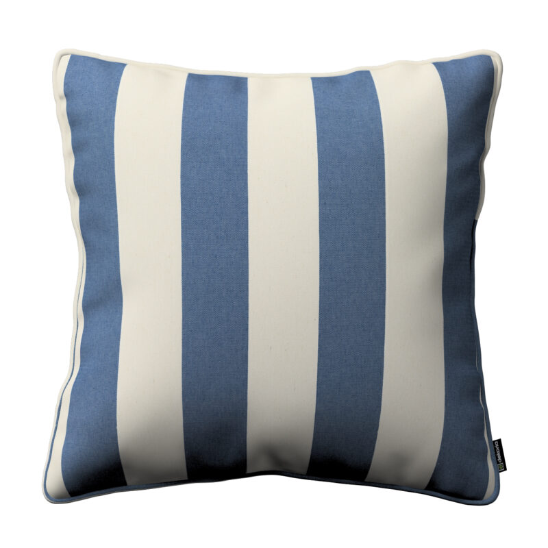 Gabika so šnúrkou, obliečka na vankúš, niebiesko-białe pionowe pasy, 60 x 60 cm, Quadro, 143-90 Gabika so šnúrkou, obliečka na vankúš, niebiesko-białe pionowe pasy, 60 x 60 cm, Quadro, 143-90