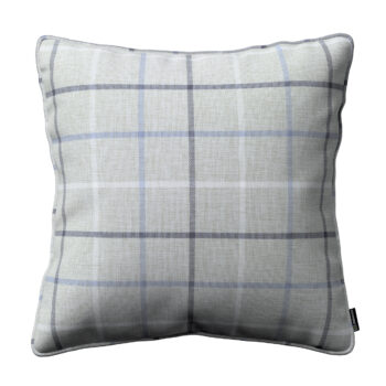 Gabika so šnúrkou, obliečka na vankúš, šedo - modré káro, 45 x 45 cm, Edinburg, 703-18