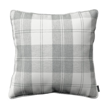 Gabika so šnúrkou, obliečka na vankúš, sivo - biele káro, 60 x 60 cm, Edinburg, 115-79