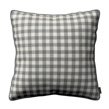 Gabika so šnúrkou, obliečka na vankúš, sivo-biele káro, 60 x 60 cm, Quadro, 136-11