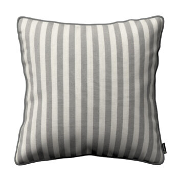 Gabika so šnúrkou, obliečka na vankúš, sivo-biele prúžky, 60 x 60 cm, Quadro, 136-12