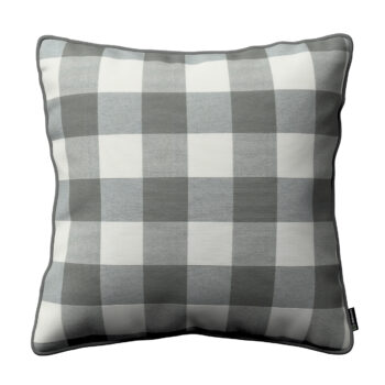 Gabika so šnúrkou, obliečka na vankúš, sivo-biele veľké káro, 45 x 45 cm, Quadro, 136-13