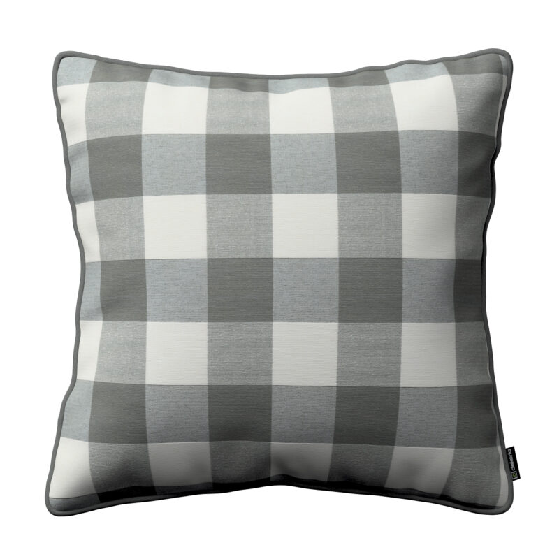Gabika so šnúrkou, obliečka na vankúš, sivo-biele veľké káro, 45 x 45 cm, Quadro, 136-13 Gabika so šnúrkou, obliečka na vankúš, sivo-biele veľké káro, 45 x 45 cm, Quadro, 136-13
