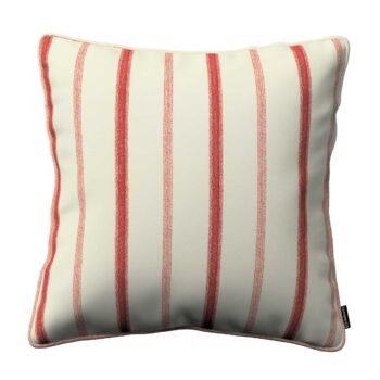 Gabika so šnúrkou, obliečka na vankúš, svetlo a tmavo bordový pásik na svetlobéžovom podklade , 60 x 60 cm, Avinon, 129-15