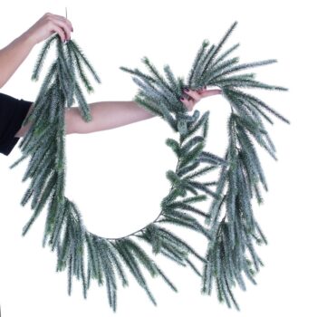 Garland Pine Tree 200x10x10cm frosted, 10 x 10 x 200 cm