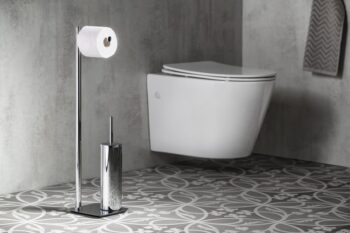 Gedy - ARTU Stojan s držiakom na toaletný papier a WC kefou, hranatý, chrom 1132