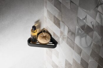 Gedy - SMART polica rohová, 170x30x170, čierna matná 328314