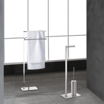 Gedy - Stojan s držiakom na toaletný papier a WC kefou, hranatý, chróm 783213