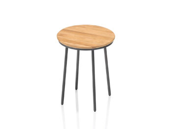 Gentle Teak príručný stolík Ø40 cm antracitový