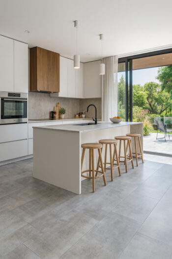 Gerflor, PVC podlaha - lino AladinTex Plus 2130 Nice Stone, na mieru, šíře 4m, šedá, filc, chodba / predsieň