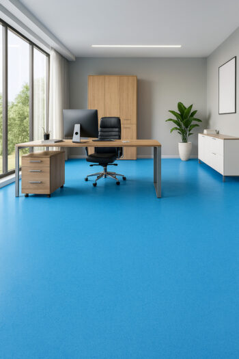 Gerflor, PVC podlaha - lino AladinTex Ultra 2249, na mieru, šíře 4m, modrá, filc, chodba / predsieň