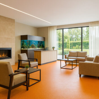 Gerflor, PVC podlaha - lino AladinTex Ultra 2251, na mieru, šíře 4m, oranžová, filc, chodba / predsieň