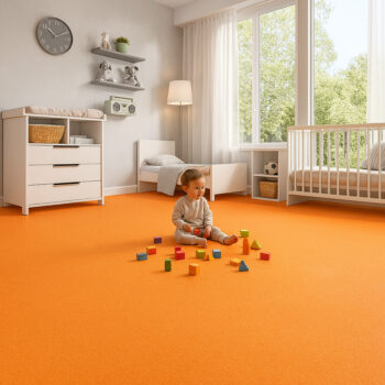 Gerflor, PVC podlaha - lino AladinTex Ultra 2251, na mieru, šíře 4m, oranžová, filc, chodba / predsieň