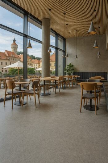 Gerflor, PVC podlaha - lino AladinTex Ultra 2253, na mieru, šíře 4m, šedá, filc, chodba / predsieň