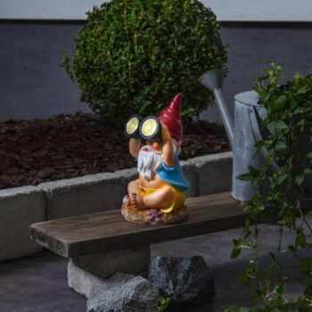 Gnomy LED solárne svetlo, farebné, plastové, 22 cm, ďalekohľad
