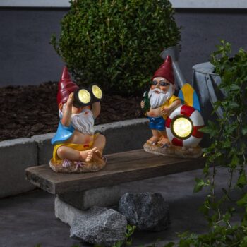 Gnomy LED solárne svetlo, farebné, plastové, 22 cm, ďalekohľad